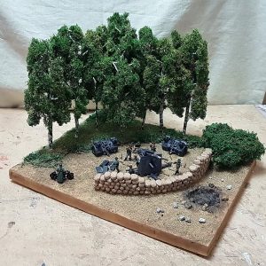DIORAMA MILITARE TEDESCO 2. GUERRA MONDIALE con postazione artiglieria