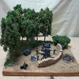 DIORAMA MILITARE TEDESCO 2. GUERRA MONDIALE con postazione artiglieria