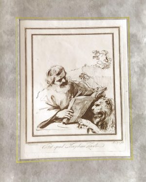 SAN MARCO EVANGELISTA CON IL LEONE ALATO da un’invenzione del Guercino